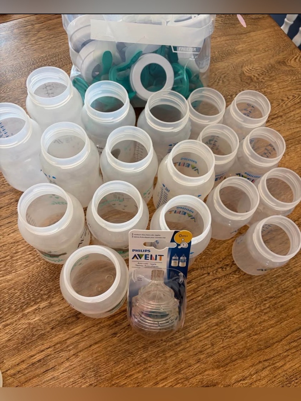 Phillips Advent bottle lot 4oz 9oz colic inserts rings new #1 nipples